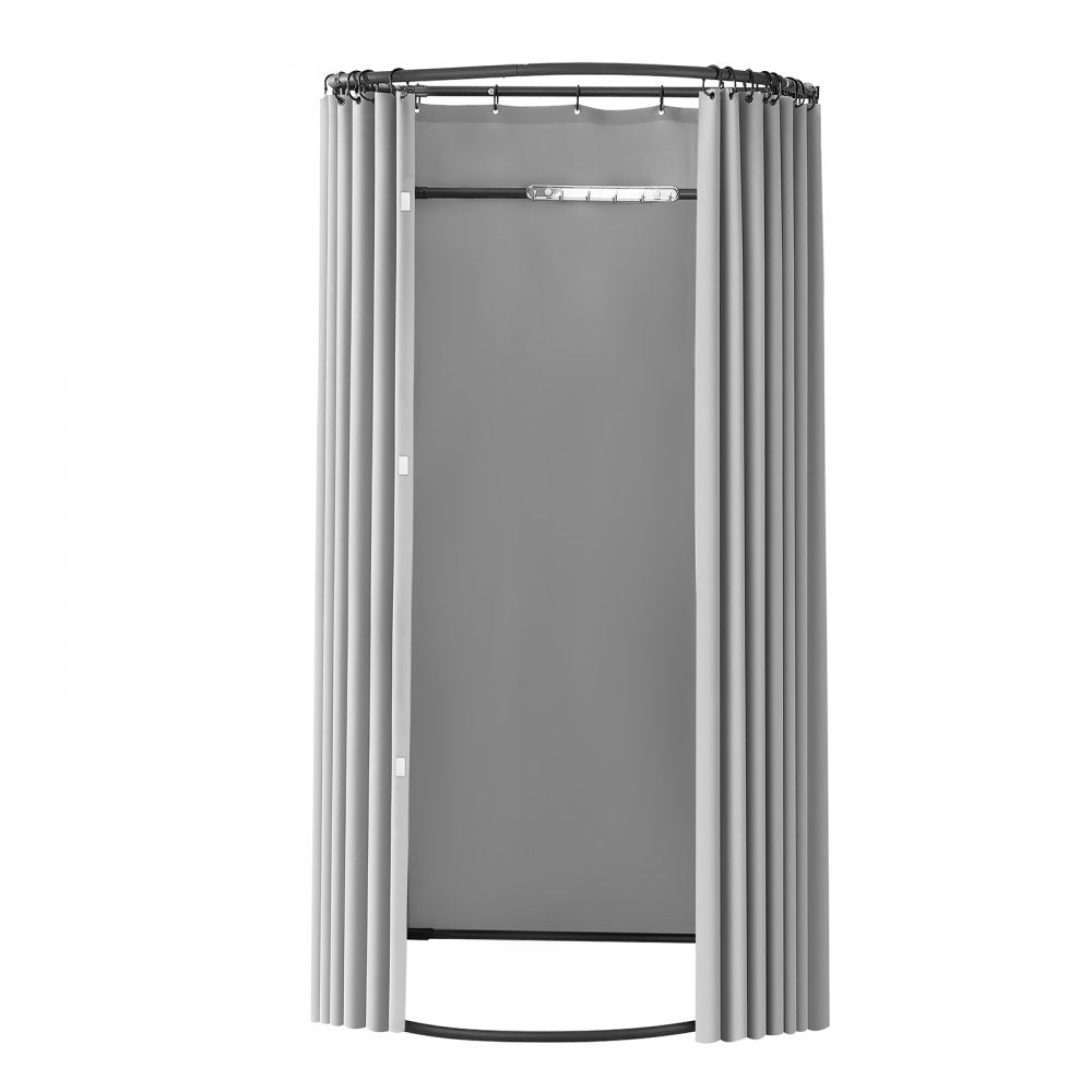 VEVOR Fitting Room, Dressing Room with Thick Polyester Curtains, Privacy Space with Shading Curtain and a Hook, for Boutique, Mall, Tailor's Store & Outdoor 39 x 37 x 79 in (Black and Gray-White)