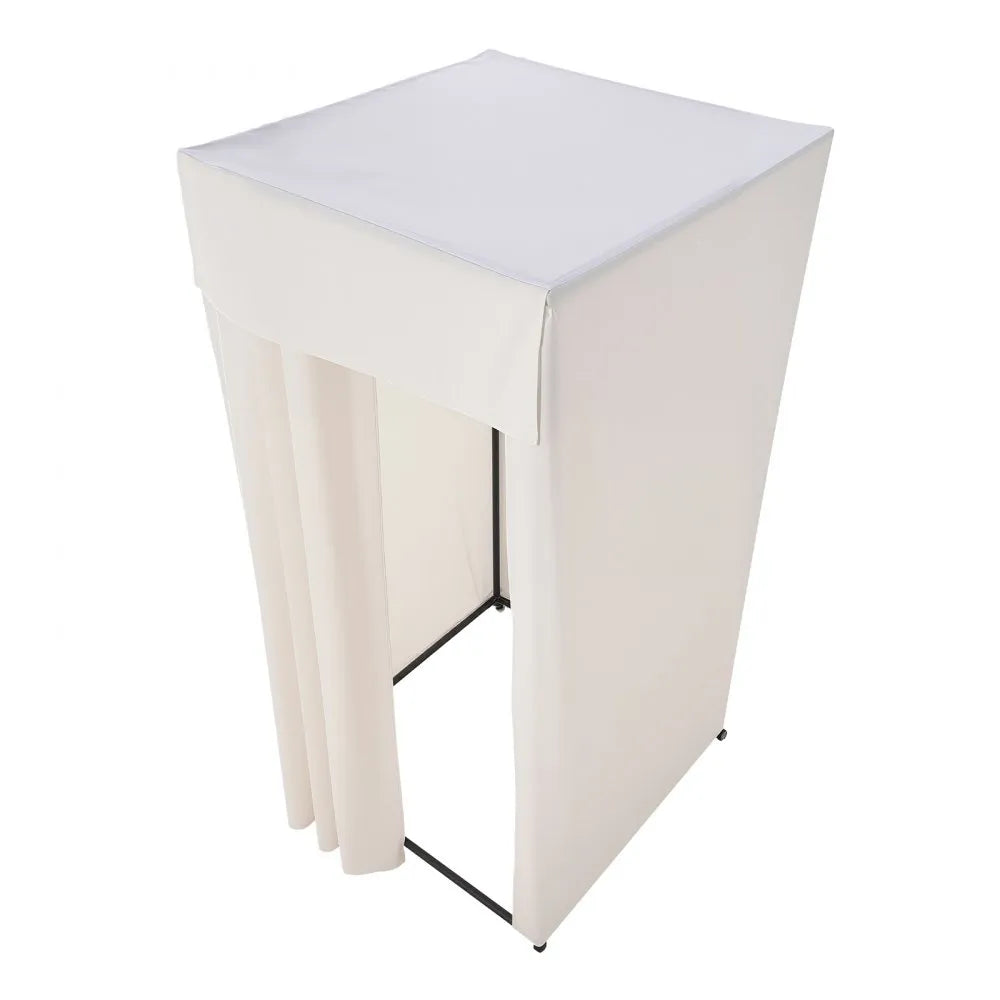 VEVOR Fitting Room, Moveable Dressing Room with Thick Curtains, Privacy Space with Casters and a Sturdy Metal Hook, for Boutique, Mall, Tailor's Store & Outdoor (39 x 39 x 81 in, Black and Beige)