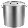 VEVOR Stainless Steel Stockpot, 100 Quart Large Cooking Pots, Cookware Sauce Pot with Basket, Lid, and Handle, Heavy Duty Commercial Grade Stock Pot, Sanding Treatment, for Large Groups Events Silver