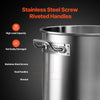 VEVOR Stainless Steel Stockpot, 24 Quart Cooking Pots, Cookware Sauce Pot with Lid, and Handle, Heavy Duty Commercial Grade Stock Pot, Sanding Treatment, for Steaming Boiling or Frying Silver