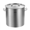 VEVOR Stainless Steel Stockpot, 53 Quart Large Cooking Pots, Cookware Sauce Pot with Lid, and Handle, Heavy Duty Commercial Grade Stock Pot, Sanding Treatment, for Large Groups Events Silver