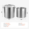 VEVOR Stainless Steel Stockpot, 84 Quart Large Cooking Pots, Cookware Sauce Pot with Basket, Lid, and Handle, Heavy Duty Commercial Grade Stock Pot, Sanding Treatment, for Large Groups Events Silver