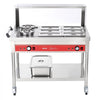 VEVOR Commercial Food Warmer 6 Pans + 2 Pots Electric Steam Table 1400W, for Buffet Restaurant Catering, SUS Server with Additional 1/1 Pan, Independent Temp Control, Acrylic Cover, and Undershelf