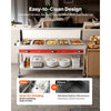 VEVOR Commercial Food Warmer 8 Pans + 2 Pots Electric Steam Table 1800W, for Buffet Restaurant Catering, SUS Server with Additional 1/1 Pan, Independent Temp Control, Acrylic Cover, and Undershelf
