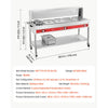 VEVOR Commercial Food Warmer 8 Pans + 2 Pots Electric Steam Table 1800W, for Buffet Restaurant Catering, SUS Server with Additional 1/1 Pan, Independent Temp Control, Acrylic Cover, and Undershelf