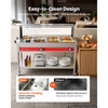 VEVOR Commercial Food Warmer 8 Pans + 2 Pots Electric Steam Table 1800W, for Buffet Restaurant Catering, SUS Server with Additional 1/1 Pan, Independent Temp Control, Acrylic Cover, and Undershelf