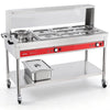 VEVOR Commercial Food Warmer 8 Pans + 2 Pots Electric Steam Table 1800W, for Buffet Restaurant Catering, SUS Server with Additional 1/1 Pan, Independent Temp Control, Acrylic Cover, and Undershelf