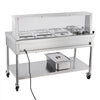 VEVOR Commercial Food Warmer 8 Pans + 2 Pots Electric Steam Table 1800W, for Buffet Restaurant Catering, SUS Server with Additional 1/1 Pan, Independent Temp Control, Acrylic Cover, and Undershelf