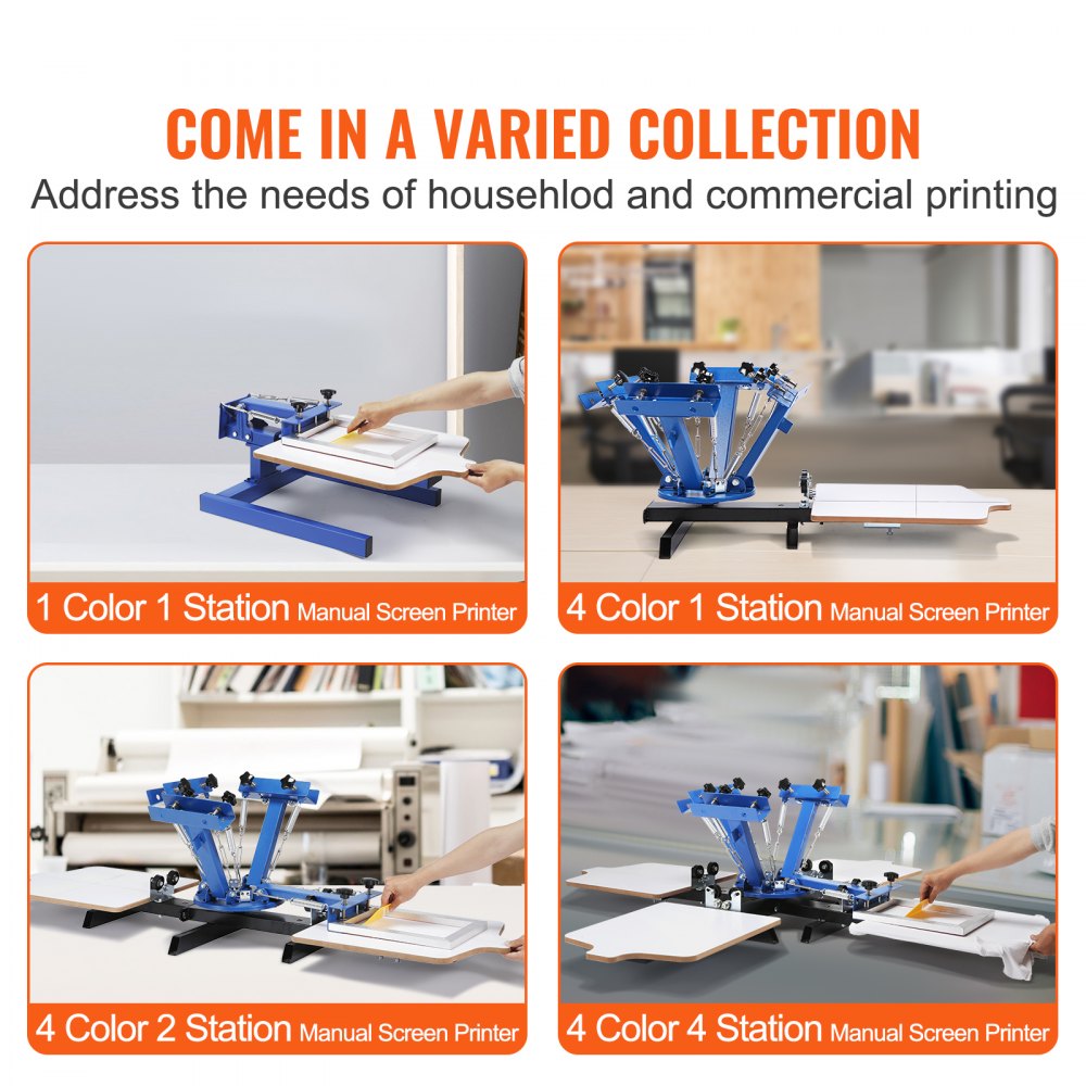VEVOR Screen Printing Machine, 1 Color 1 Station Silk Screen Printing Press, 21.2x17.7in Screen Printing Press, Double-layer Positioning Pallet, Adjustable Tension for T-shirt DIY Printing