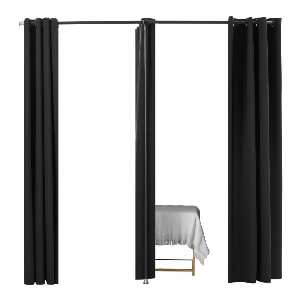 VEVOR Fitting Room, Portable Changing Room with Thick Polyester Curtains, Double Dressing Rooms with Partition Curtains, for Boutique, Mall, Studio, Tailor's Store & Office 79 x 39 x 79 in (Black)