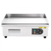 VEVOR Commercial Electric Griddle, 21 x 11.8 inch, 1750W, 122-570°F Adjustable Temp Control, Stainless Steel Countertop Flat Top Grill with 2 Spatulas, 2 Brushes and 4 Foot Pads, for Steak, Pancake