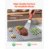 VEVOR Commercial Electric Griddle, 21.06 x 11.81 inch, 1750W, 122-570°F Adjustable Temp Control, Stainless Steel Body, Half Grooved Half Flat, with 2 Spatulas, 2 Brushes, and 4 Foot Pads, for Steak