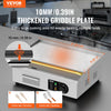 VEVOR Commercial Electric Griddle, 3200W Countertop Flat Top Grill, 122℉-572 ℉ Adjustable Temp, 21.26 x 11.81 x 0.39in Stainless Steel Griddle Grill with 2 Shovels and 2 Brushes for Home or Restaurant