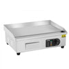 VEVOR Commercial Electric Griddle, 3200W Countertop Flat Top Grill, 122℉-572 ℉ Adjustable Temp, 21.26 x 11.81 x 0.39in Stainless Steel Griddle Grill with 2 Shovels and 2 Brushes for Home or Restaurant