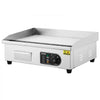VEVOR Commercial Electric Griddle, 3200W Countertop Flat Top Grill, 122℉-572 ℉ Adjustable Temp, 21.26 x 11.81 x 0.39in Stainless Steel Griddle Grill with 2 Shovels and 2 Brushes for Home or Restaurant