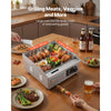 VEVOR Commercial Electric Griddle, 13.98 x 11.81 inch, 1750W, 122-570°F Adjustable Temp Control, Stainless Steel Countertop Flat Top Grill with 2 Spatulas and 2 Brushes, for Steak, Pancake, Squid