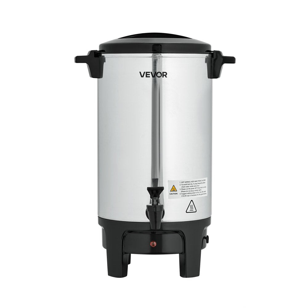 VEVOR Commercial Coffee Urn, 30 Cup 4.5 L Hot Beverage Dispenser with Dripless Faucet, Quick-Brewing Commercial Coffee Maker, Automatic Temperature Control, for Catering, Party, Church & Restaurant