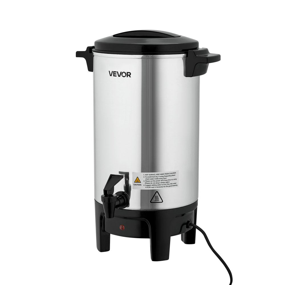 VEVOR Commercial Coffee Urn, 40 Cup 6 L Hot Beverage Dispenser with Dripless Faucet, Quick-Brewing Commercial Coffee Maker, Automatic Temperature Control, for Catering, Party, Church & Restaurant