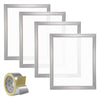 VEVOR Screen Printing Kit, 4 Pieces Aluminum Silk Screen Printing Frames, 20x24inch Silk Screen Printing Frame with 355 Count Mesh, High Tension Nylon Mesh and Sealing Tape for T-shirts DIY Printing