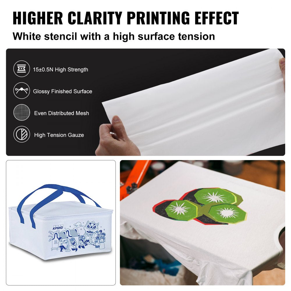VEVOR Screen Printing Kit, 6 Pieces Aluminum Silk Screen Printing Frames, 20x24inch Silk Screen Printing Frame with 305 Count Mesh, High Tension Nylon Mesh and Sealing Tape for T-Shirts DIY Printing