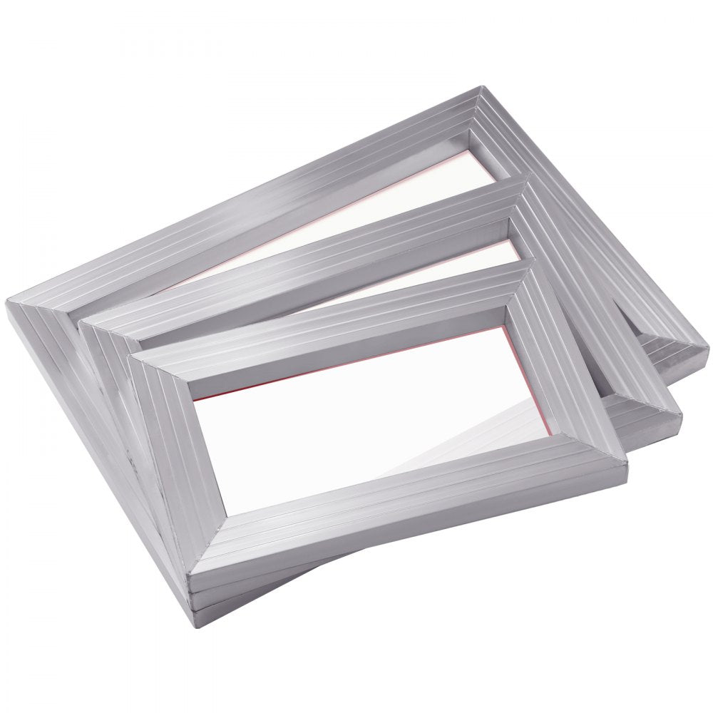 VEVOR Screen Printing Kit, 3 PCS Aluminum Silk Screen Printing Frames, 5 Glitters and Screen Printing Squeegees and Transparency Films, 6x10/8x12/10x14inch 110 Count Mesh,  for DIY T-shirts Printing