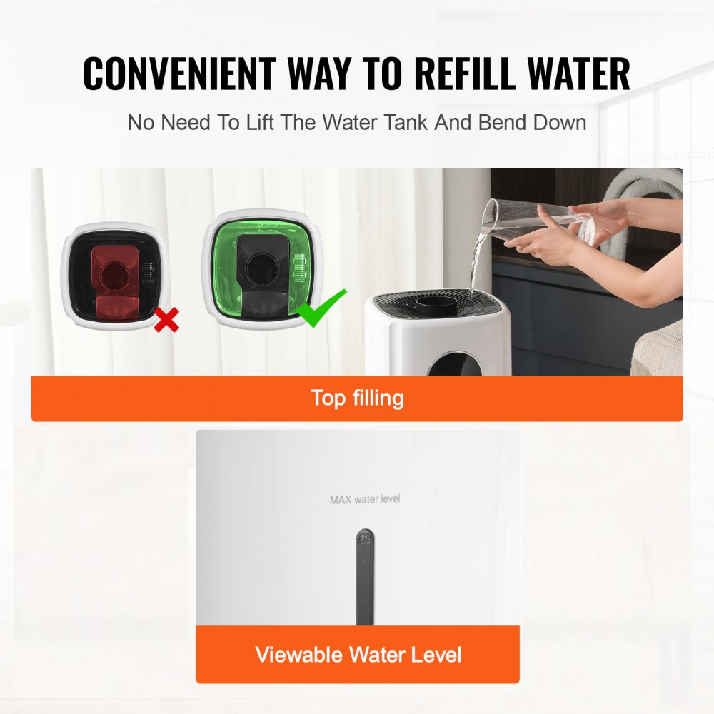 VEVOR Commercial Humidifier, 5.5 Gal/21L 40.6 oz/h Cool Mist Output, Industrial Air Vaporizer for Large Room Up To 1291.7 Sq Ft,Top Refill Humidifier w/ 12-Hour Timer for Whole House,Greenhouse, Plant