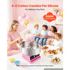 VEVOR Cotton Candy Machine Commercial 1000W Electric Candy Floss Maker Pink, Ideal for Home, Carnival, Birthday, Family Party, Easy Use with 20.5 in Stainless Steel Bowl, Storage Tray and Sugar Scoop
