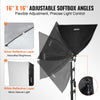 VEVOR Softbox Lighting Kit, 16" x 16", Professional Softbox with 45W LED Bulbs, 3000-6500K Adjustable Color Temperature, Tripod Stand, Studio Lights for Photography, Vedio Recording, Live Streaming