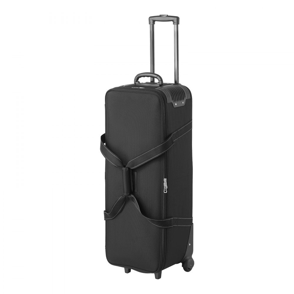 VEVOR Studio Equipment Trolley Case, 35.83 x 11.81 x 14 in / 91 x 30 x 35.5 cm, Rolling Camera Bag, Carrying Bag with Wheels Straps Padded Compartment Handle, for Light Stands, Tripods, Telescopes