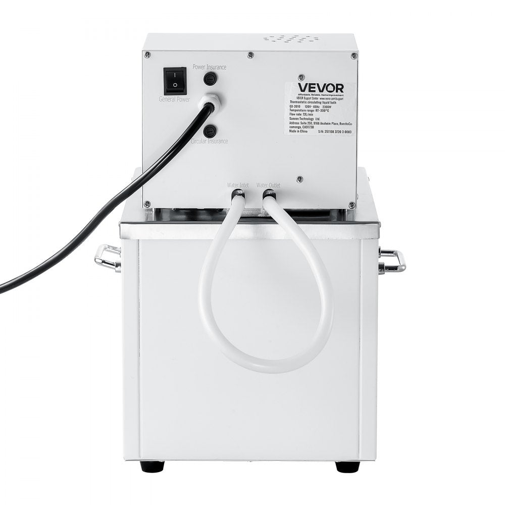 VEVOR Laboratory High-Temperature Circulating Oil Bath, Up to 300℃/572℉, 10 L Lab Constant Temperature Heating Tank, 0.1℃ High Precision, Internal and External Dual Circulation, for Laboratory