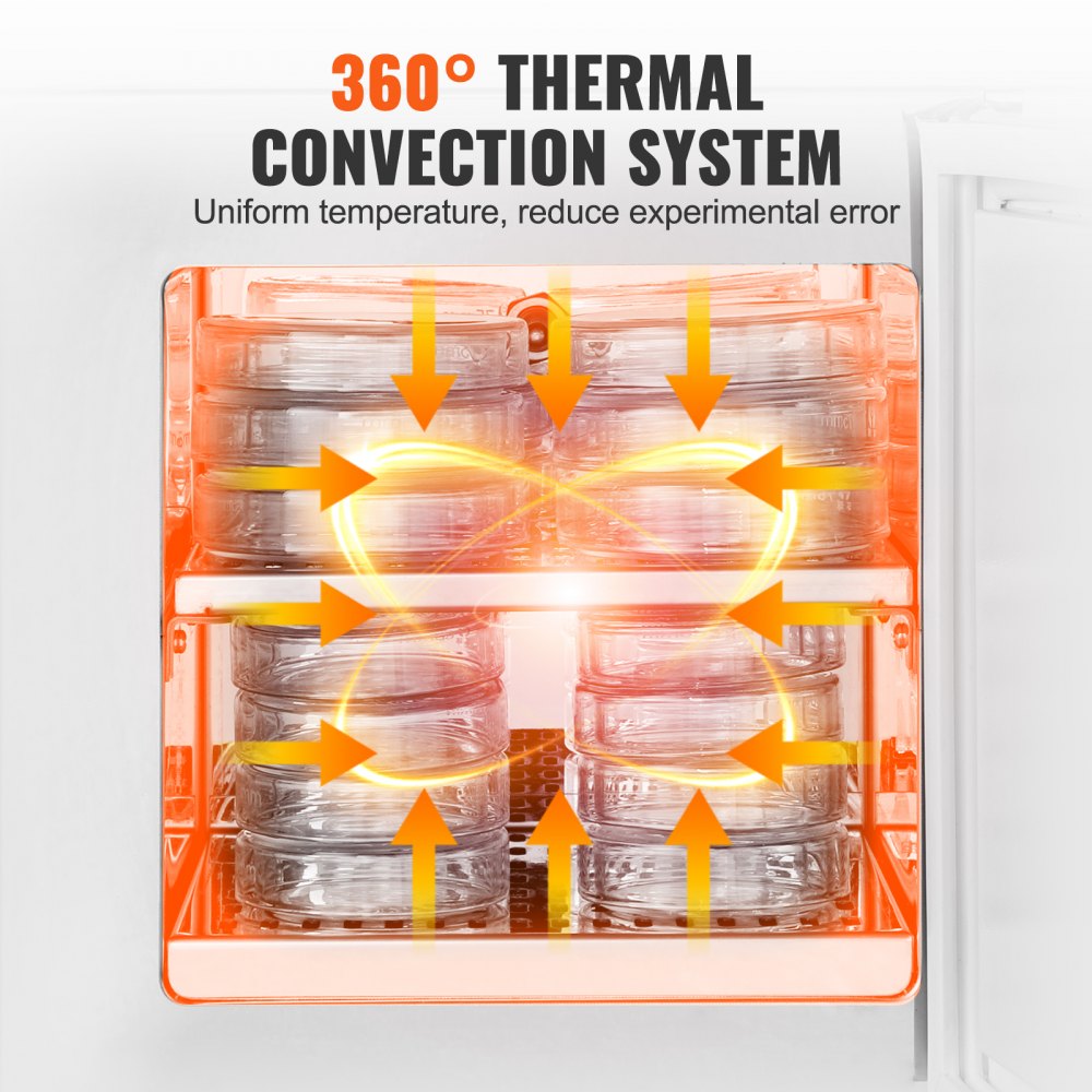 VEVOR Lab Incubator, 6L, PID Temperature Control RT+5-65℃, Scientific Digital Incubator, Constant-Temperature Microbiological Laboratory Incubator for Lab Cell Culture Seed Germination Medical Science