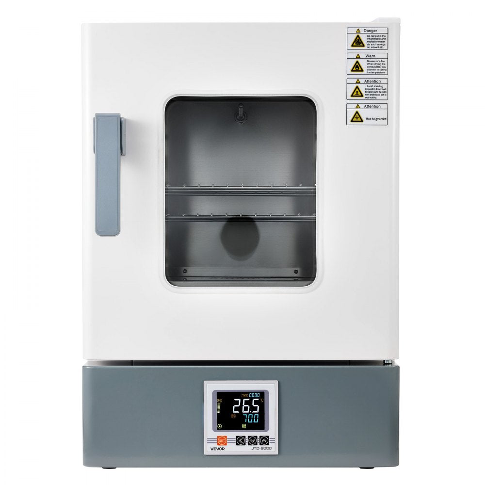 VEVOR Laboratory Incubator 5.3 Gal / 20 L Microbiological Lab Incubator, For Petri Dishes, Room Temp+41℉ to 158℉ PID Temperature Control, with Digital Panel and Glass Door, Constant Temperature
