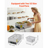 VEVOR Commercial Food Warmer, 1200W Electric Stainless Steel Steam Food Warmer, Fast Heating Countertop Buffet Bain Marie with Two 1/2 Size Food Pans, for Catering, Restaurants, Parties & Buffets
