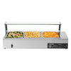 VEVOR Commercial Food Warmer, 1500W Electric Stainless Steel Steam Food Warmer with Glass Cover, Countertop Buffet Bain Marie with Three 1/2 Size Food Pans, for Catering, Restaurant, Party & Buffets