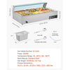 VEVOR Commercial Food Warmer, 1500W Electric Stainless Steel Steam Food Warmer with Glass Cover, 9-Pan Countertop Buffet Bain Marie with Soup & Perforated Ladles, for Catering, Restaurant & Party