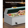 VEVOR Commercial Food Warmer, 1500W Electric Stainless Steel Steam Food Warmer with Glass Cover, 4-Pan Countertop Buffet Bain Marie with Soup & Perforated Ladles, for Catering, Restaurant & Party