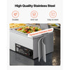 VEVOR Commercial Food Warmer, 1500W Electric Stainless Steel Steam Food Warmer with Glass Cover, 4-Pan Countertop Buffet Bain Marie with Soup & Perforated Ladles, for Catering, Restaurant & Party
