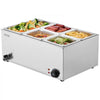 VEVOR 24QT Commercial Food Warmer, 5-Pan Electric Steam Table, 1200W Professional Countertop Stainless Steel Buffet Bain Marie with 86-185°F Temp Control for Catering, Buffet, Parties, Restaurants
