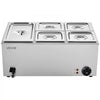 VEVOR 24QT Commercial Food Warmer, 5-Pan Electric Steam Table, 1200W Professional Countertop Stainless Steel Buffet Bain Marie with 86-185°F Temp Control for Catering, Buffet, Parties, Restaurants
