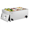 VEVOR 24QT Commercial Food Warmer, 5-Pan Electric Steam Table, 1200W Professional Countertop Stainless Steel Buffet Bain Marie with 86-185°F Temp Control for Catering, Buffet, Parties, Restaurants