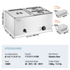 VEVOR 24QT Commercial Food Warmer, 3-Pan Electric Steam Table, 1200W Professional Countertop Stainless Steel Buffet Bain Marie with 86-185°F Temp Control for Catering, Buffet, Parties, Restaurants
