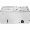 VEVOR 24QT Commercial Food Warmer, 3-Pan Electric Steam Table, 1200W Professional Countertop Stainless Steel Buffet Bain Marie with 86-185°F Temp Control for Catering, Buffet, Parties, Restaurants