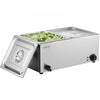 VEVOR 24QT Commercial Food Warmer, 2-Pan Electric Steam Table, 1200W Professional Countertop Stainless Steel Buffet Bain Marie with 86-185°F Temp Control for Catering, Buffet, Parties, Restaurants