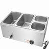 VEVOR 4-Pan Commercial Food Warmer, 16.4QT Electric Steam Table, 1200W Professional Countertop Stainless Steel Buffet Bain Marie with 86-185°F Temp Control for Catering and Restaurants, Silver