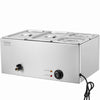 VEVOR 4-Pan Commercial Food Warmer, 16.4QT Electric Steam Table, 1200W Professional Countertop Stainless Steel Buffet Bain Marie with 86-185°F Temp Control for Catering and Restaurants, Silver