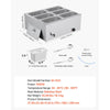 VEVOR Commercial Food Warmer, 1500W Electric Stainless Steel Steam Food Warmer with Lid, 6-Pan Fast Heating Countertop Buffet Bain Marie with Soup & Perforated Ladles, for Catering, Restaurant, Party