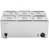 VEVOR 24QT Commercial Food Warmer, 6-Pan Electric Steam Table, 1200W Professional Countertop Stainless Steel Buffet Bain Marie with 86-185°F Temp Control for Catering, Buffet, Parties, Restaurants