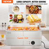 VEVOR Commercial Food Warmer 19QT Bain Marie 1200W Electric Buffet Warmer Steam Table Food Warmer Countertop Stainless Steel Food Warmer Wet or Dry Use for Parties, Catering and Restaurant