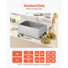 VEVOR Commercial Food Warmer, 1200W Electric Stainless Steel Steam Food Warmer, Fast Heating Countertop Buffet Bain Marie with Soup & Perforated Ladles, for Catering, Restaurants, Parties, Buffets
