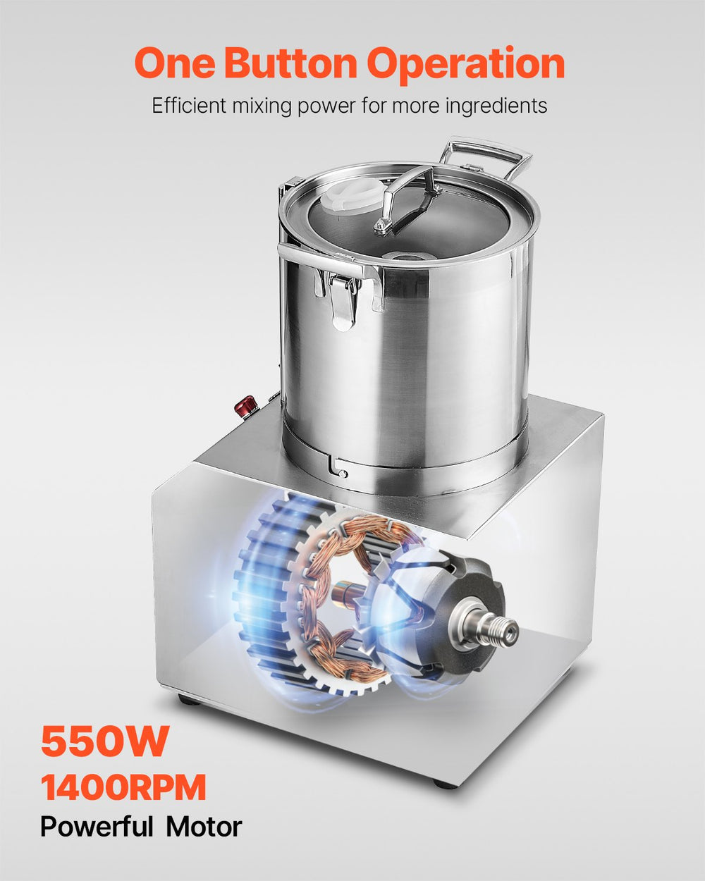 VEVOR Food Processor & Vegetable Chopper one button operation 550W 1400RPM feature image